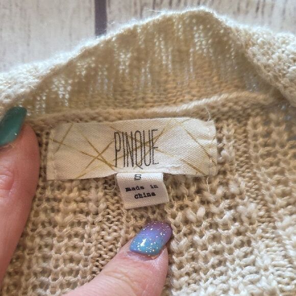 Cream Cable Knit Cardigan Sweater - Picture 2 of 4